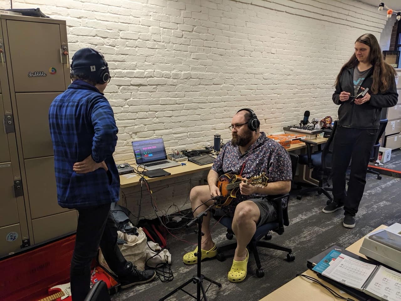 Local musicians creating music for the Louisville Makes Games Music Jam